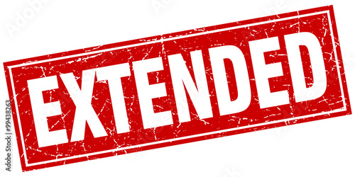 extended red square grunge stamp on white