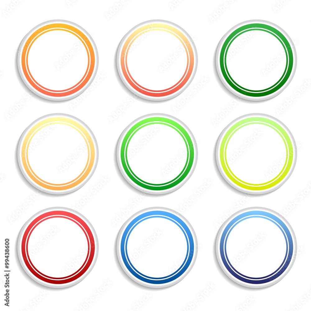 Set of color buttons Set of color buttons