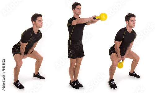 Kettlebell, Shoulder Swing Step Exercise