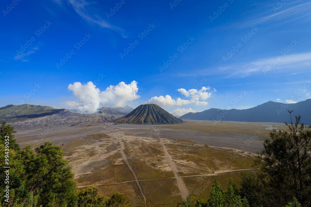 Mount Bromo and Mount Batok in East Java