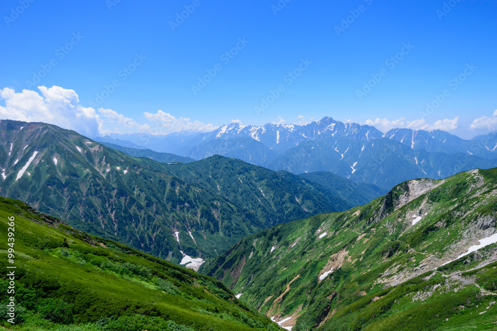 Mt.Tateyama and Mt.Tsurugi at Northern Alps in Japan