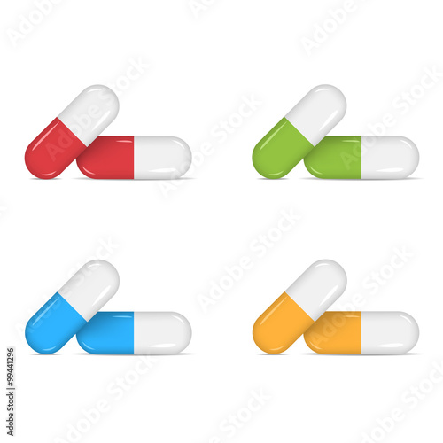 Colorful pill set