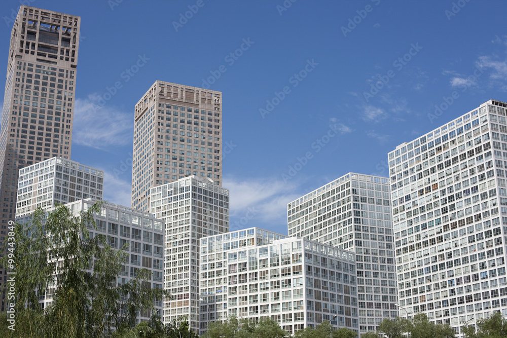 Fototapeta premium Beijing, China Downtown Buildings