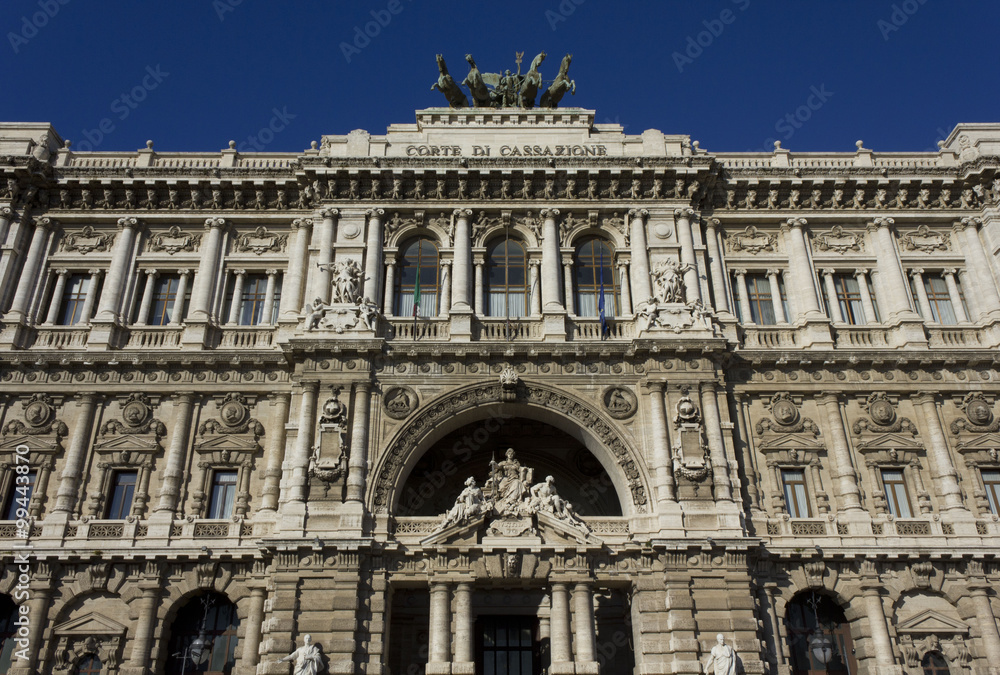 Architectural c lose up of Palace of Justice in Rome, Italy