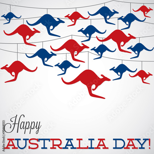 Wallpaper Mural Kangaroo ornament Australia day Card in vector format. Torontodigital.ca