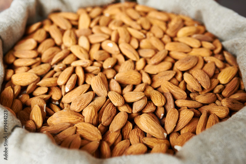 almonds in a bag at the farmers market