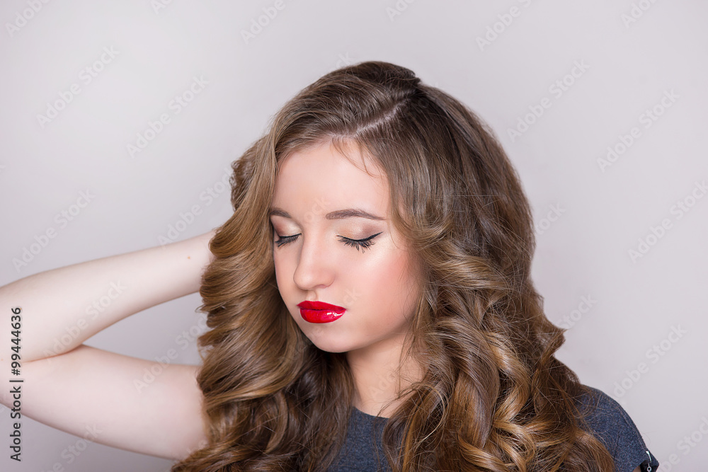 the beautiful girl with red lips the beautiful girl with red lips