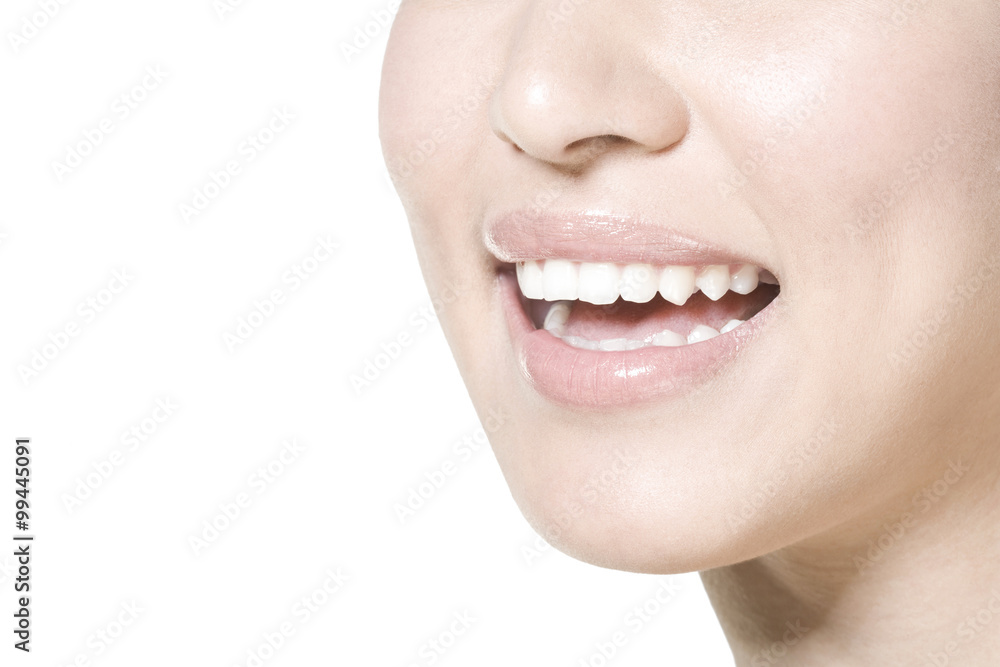Obraz premium Close-up of young woman's mouth