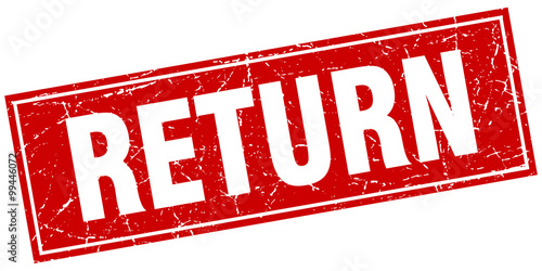 return red square grunge stamp on white