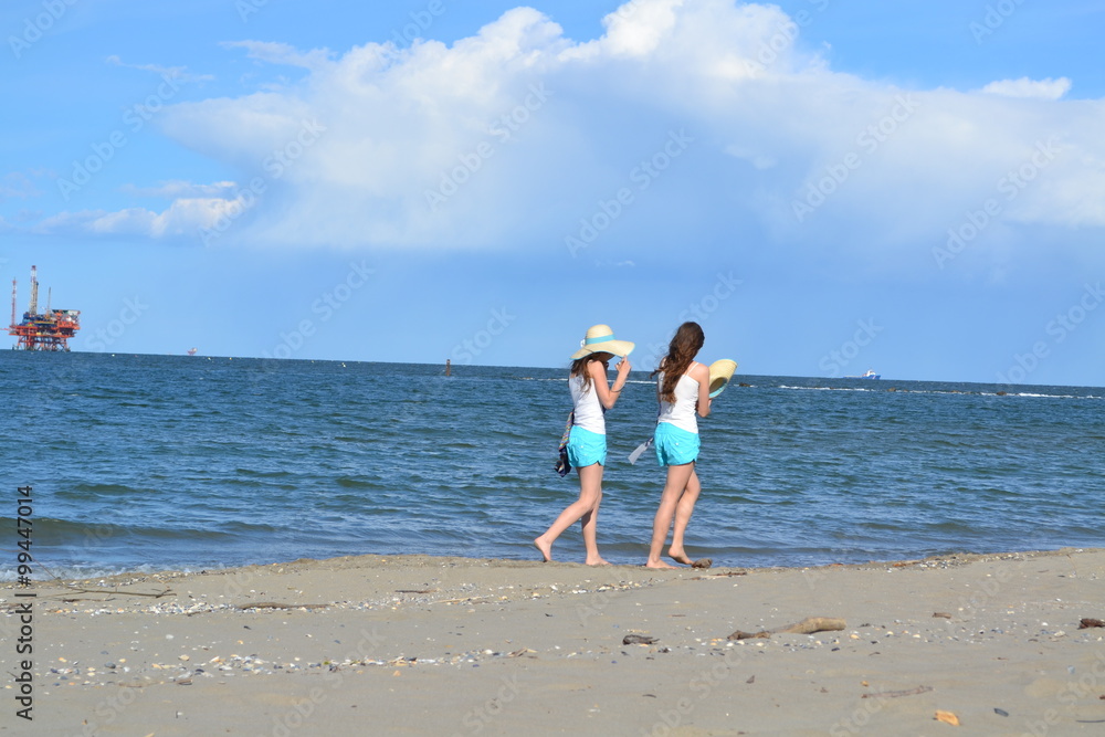 girls on the beach