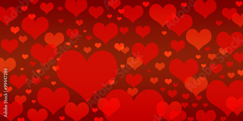 Different Red Heart Shape Background