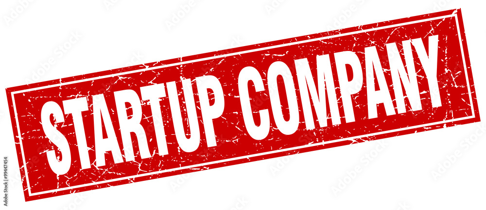 startup company red square grunge stamp on white startup company red square grunge stamp on white