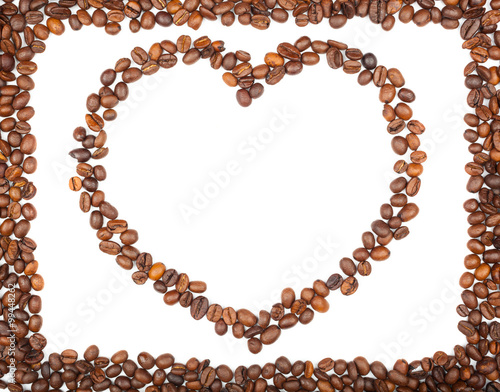 Fframe of coffee beans for the photos