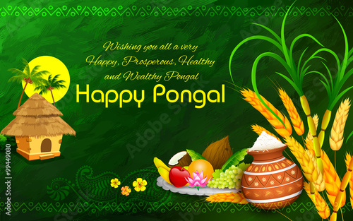 Happy Pongal greeting background