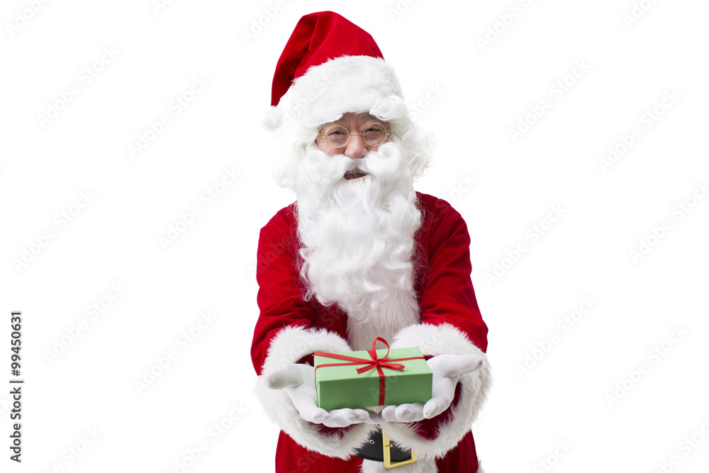Santa Claus handing out Christmas gift
