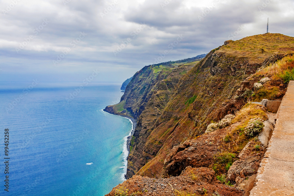 Madeira, Ponta do Pargo - vibrant cliff coast Madeira, Ponta do Pargo - vibrant cliff coast