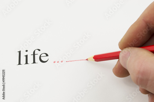 Abstract line of life on paper
