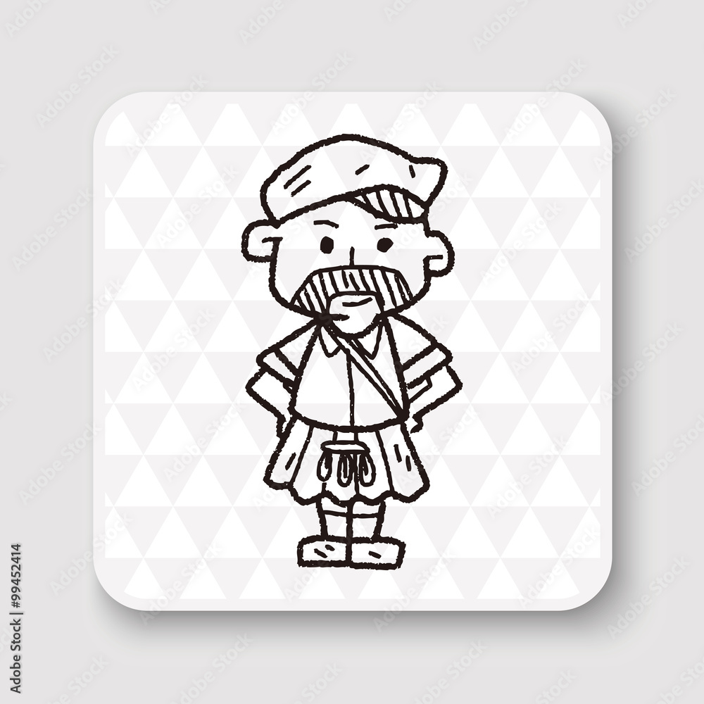 scotland man doodle