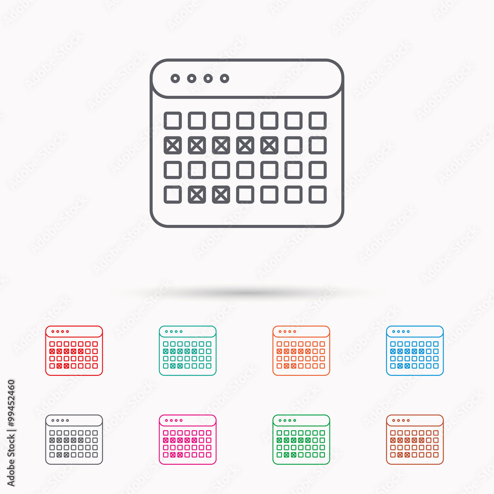 Calendar icon. Vacations organizer sign. Calendar icon. Vacations organizer sign.