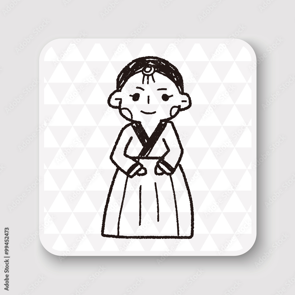 Korea woman doodle Korea woman doodle