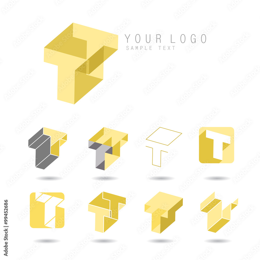 Obraz premium Zestaw ikon litery F