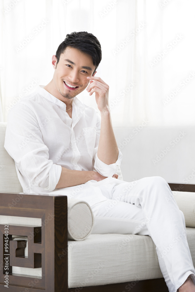 Young man resting in sofa Young man resting in sofa
