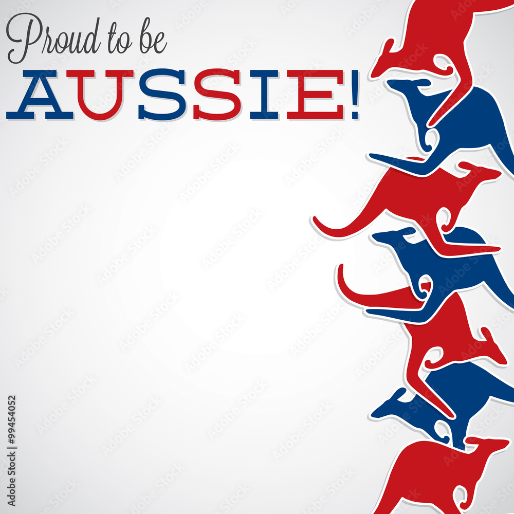 Kangaroo line Australia Day card in vector format. Kangaroo line Australia Day card in vector format.