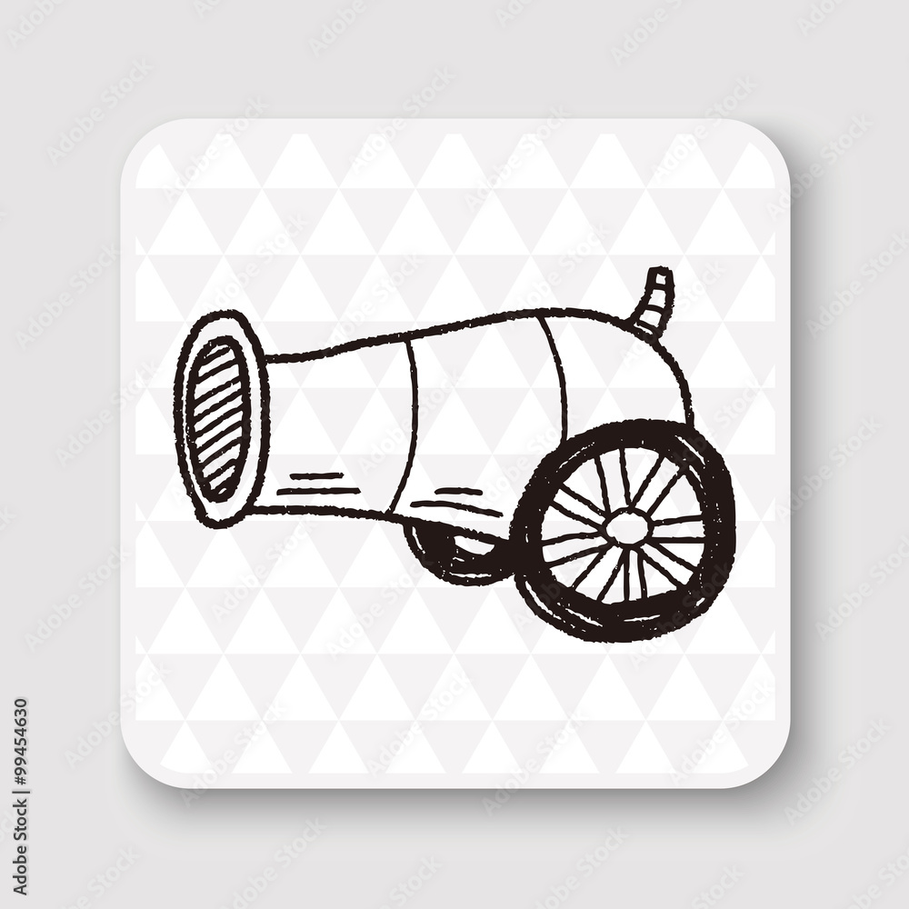 Naklejka premium cannon doodle