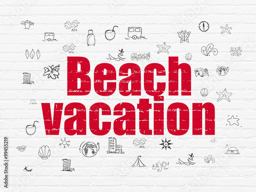 Vacation concept  Beach Vacation on wall background