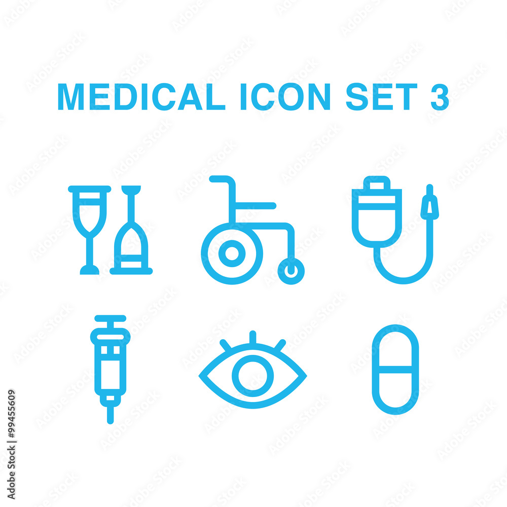 Vector medical Icon Set 3 made in flat style Vector medical Icon Set 3 made in flat style