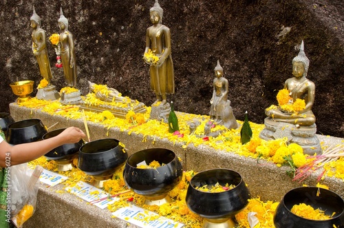 Offerings at a Thai temple