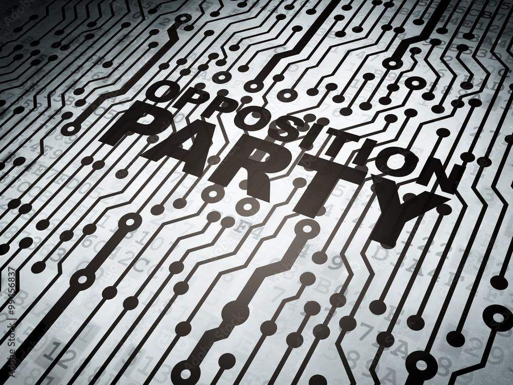 Fototapeta premium Political concept: circuit board with Opposition Party