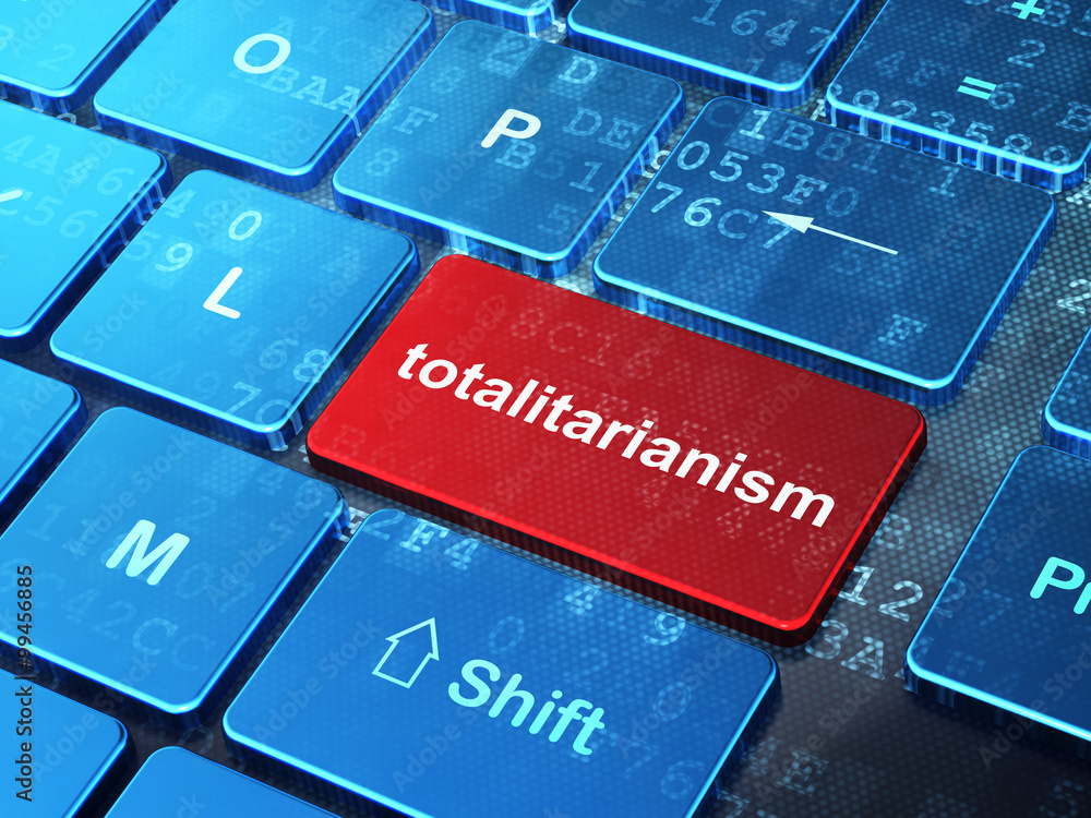 Fototapeta premium Politics concept: Totalitarianism on computer keyboard background
