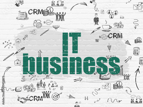 Business concept  IT Business on wall background