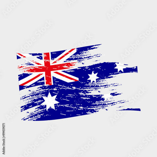color australia national flag grunge style eps10