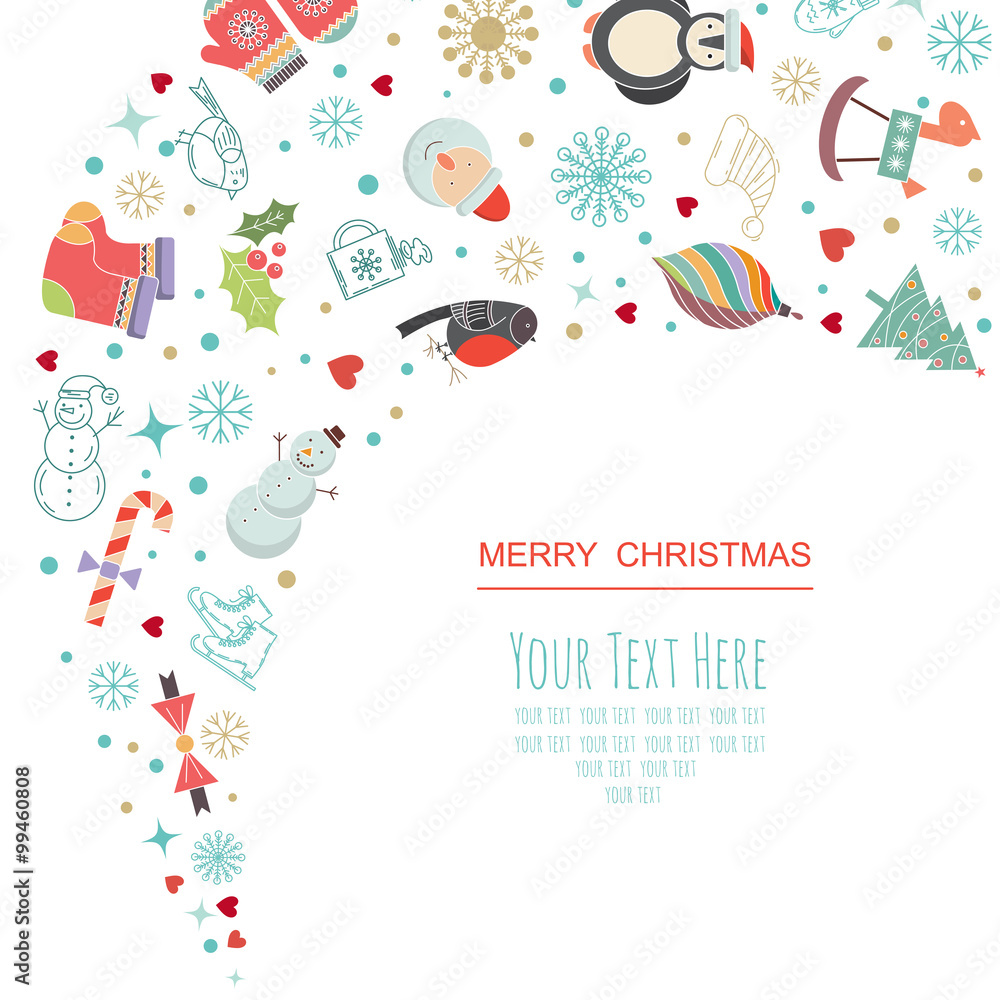 Naklejka premium Christmas frame template card. 