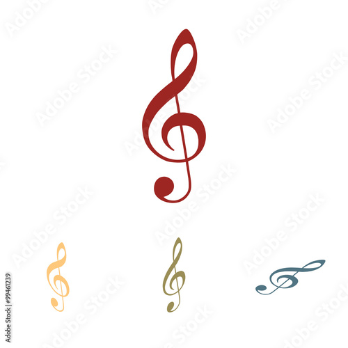 Violin clef icon set