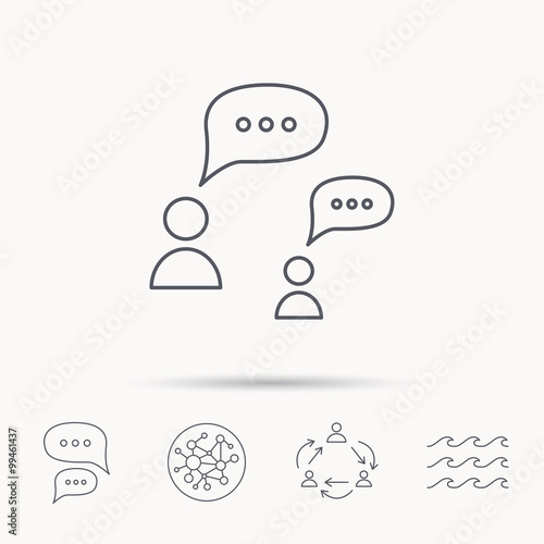 Dialog icon. Chat speech bubbles sign.