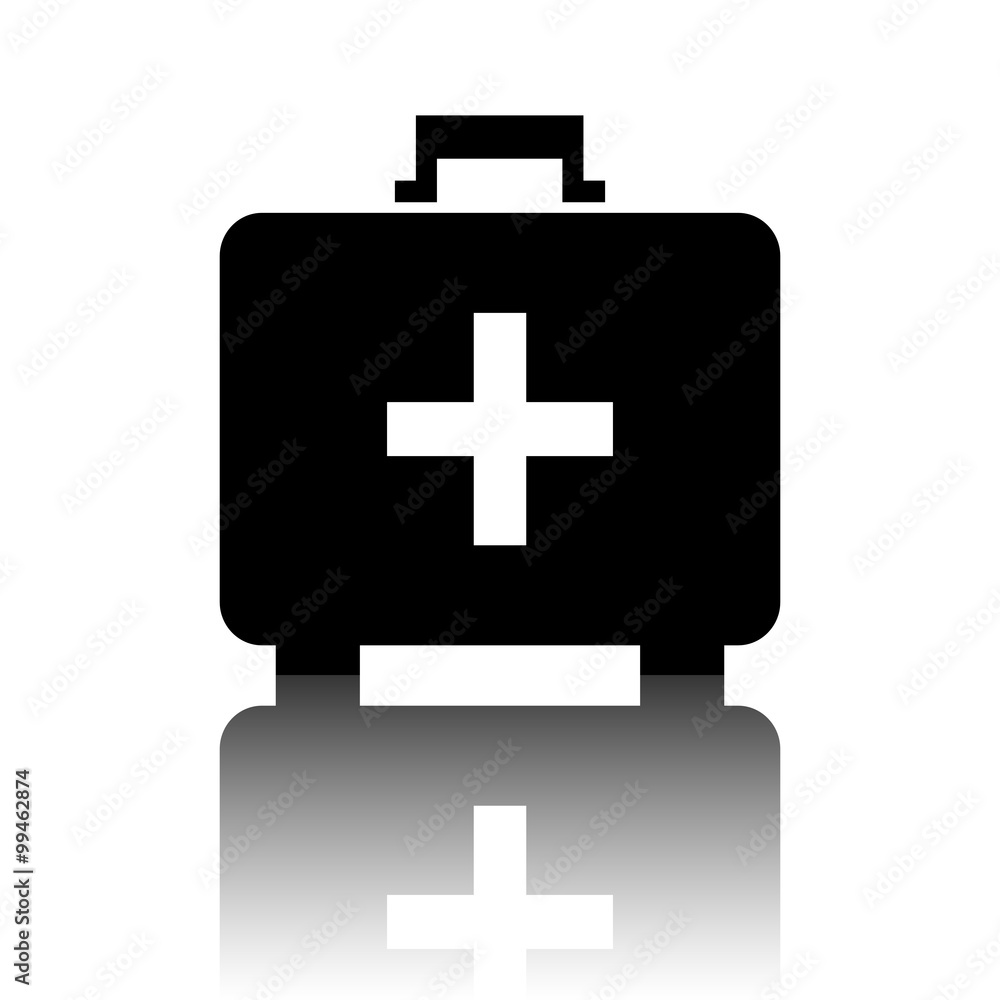 Obraz premium First aid box icon on white background