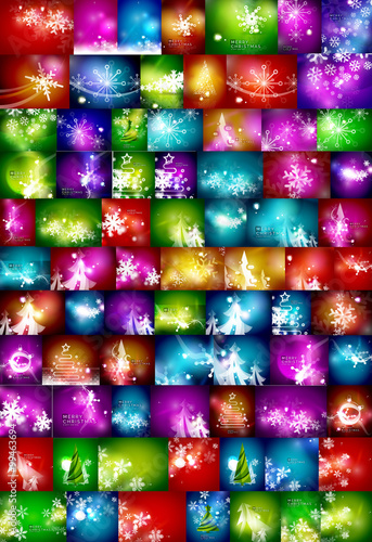 Mega set of shiny Christmas cards