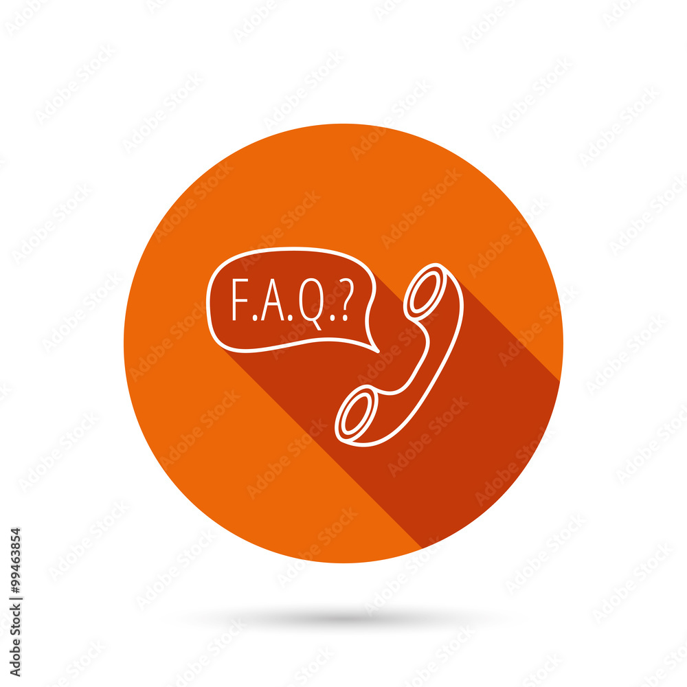 FAQ service icon. Support speech bubble sign. FAQ service icon. Support speech bubble sign.