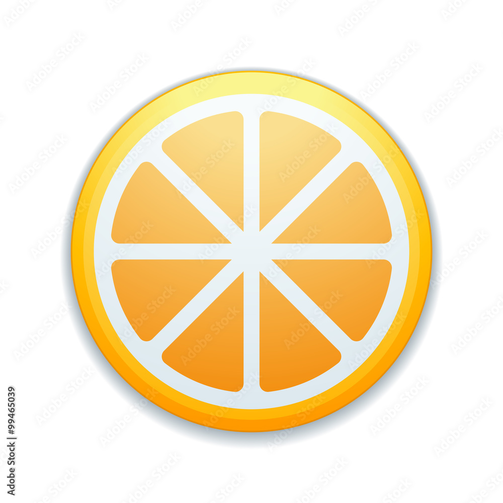 Orange fruit button Orange fruit button