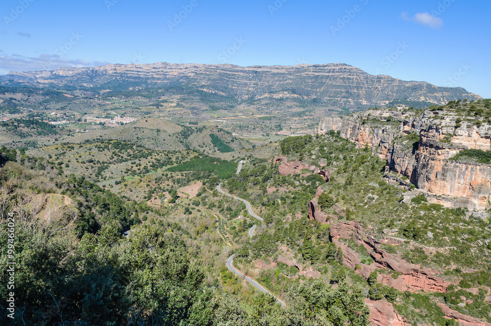 Rocky landscape around Siurana, Spain