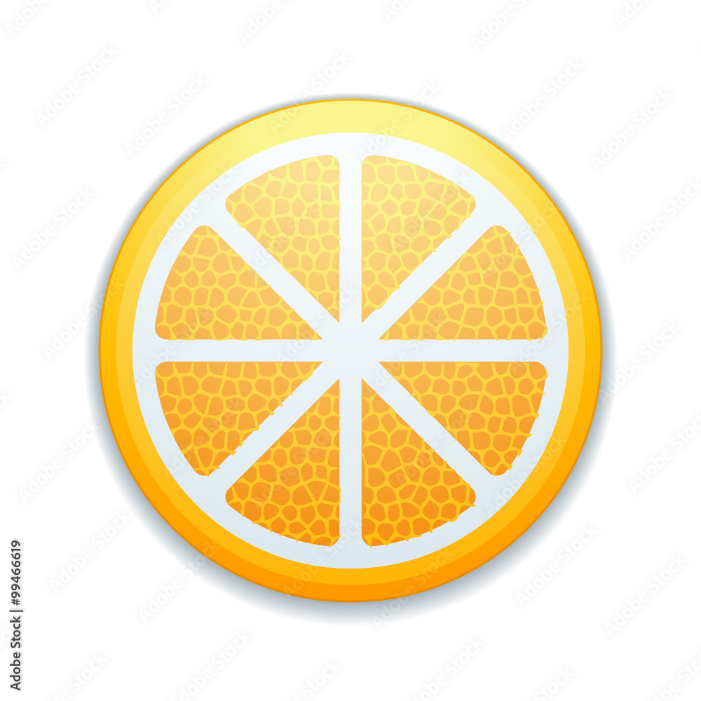 Orange fruit button