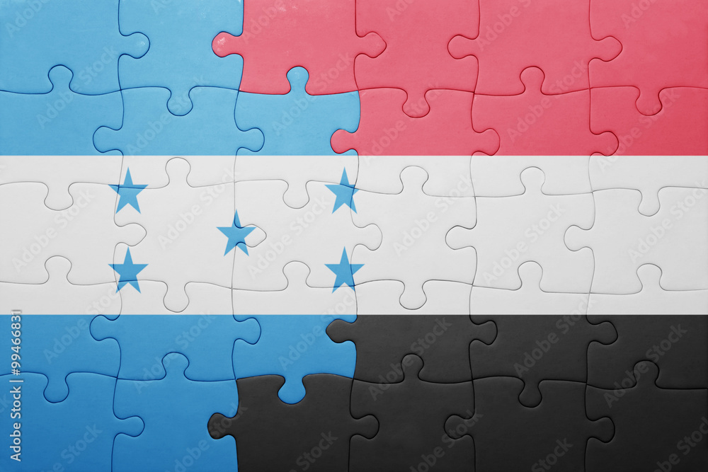 puzzle with the national flag of honduras and yemen puzzle with the national flag of honduras and yemen