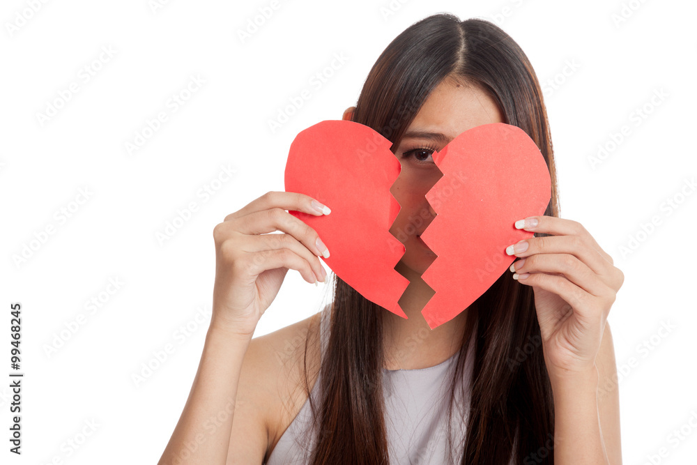 Beautiful young Asian woman with broken heart Beautiful young Asian woman with broken heart