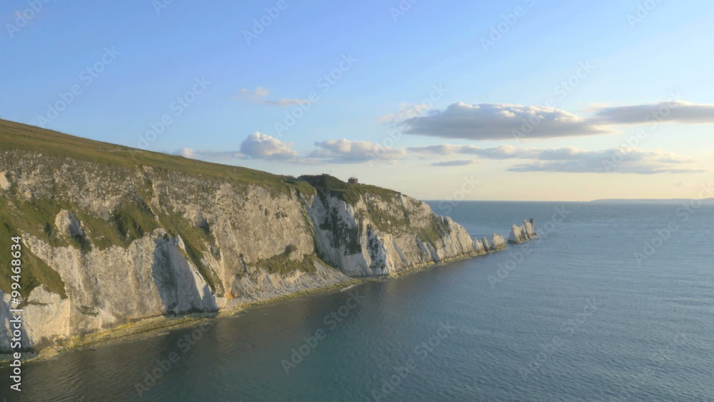 Aerial Needles Alum Bay UK Drone hiking Landmark Aerial Needles Alum Bay UK Drone hiking Landmark