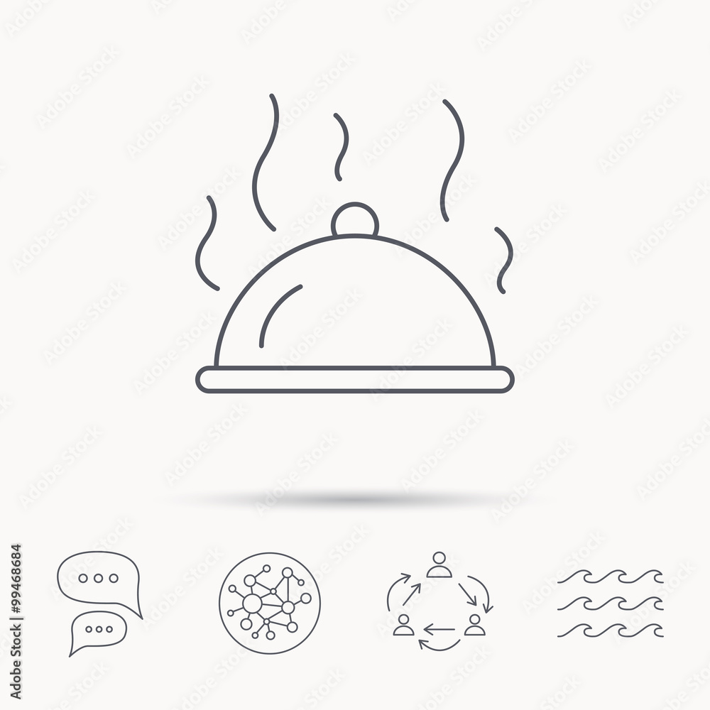 Restaurant cloche icon. Hot food sign. Restaurant cloche icon. Hot food sign.