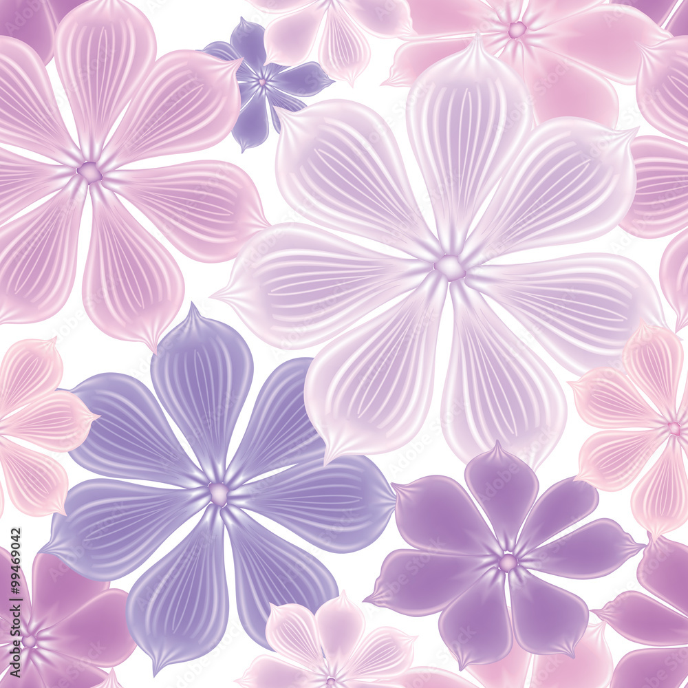 Floral seamless background. Decorative flower pattern. Flourish spring texture