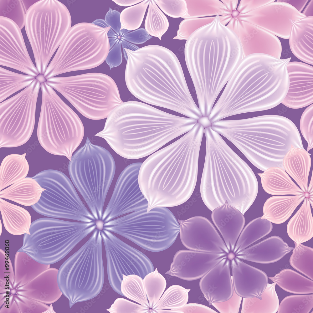 Flowers seamless background. Floral seamless texture with flower